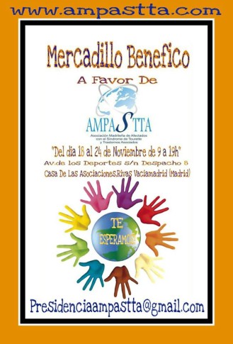 Cartel anunciador del Mercadillo Solidrio de AMPASTTA