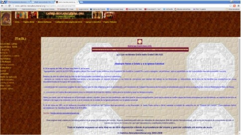 Vista de la página web de  'Camino Neocateculmenal', la comunidad que aparentemente está detrás del colegio que la Comunidad pretende impulsar en Rivas