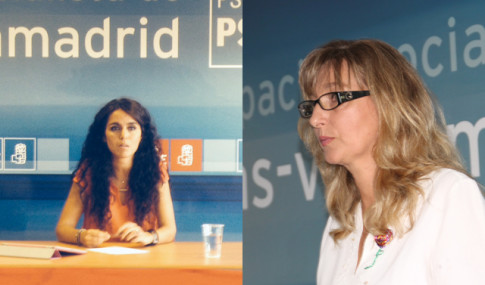 Mónica Carazo (izquierda) y Carmen Pérez, durante sus respectivas presentaciones
