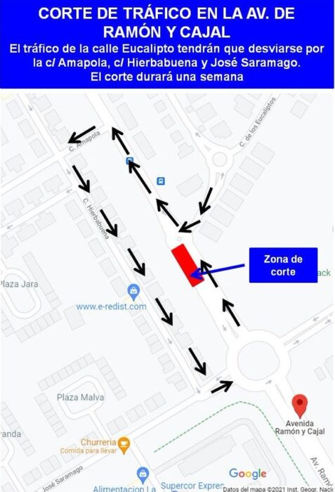 Corte trafico Ramon Cajal