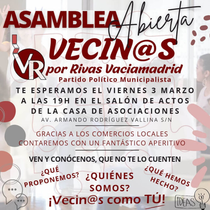 Cartel Asamblea Vecinos por Rivas