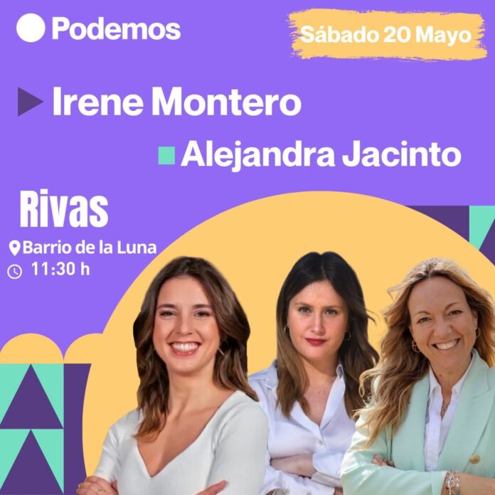 Cartel visita Irene Montero + Alejandra Jacinto