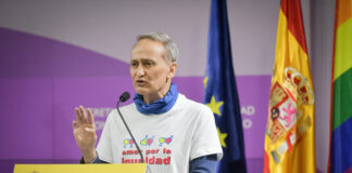 En la imagen, Miguel Ángel Sánchez en el acto en el que recibió la Medalla del Gobierno de España a la Promoción de los Valores de Igualdad, el 7 de septiembre de 2022 en el Ministerio de Igualdad.