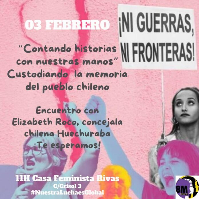 Cartel acto Asamblea 8M concejala chilena