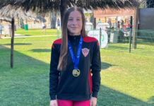 Bárbara Huetos, campeona alevín de España en natación 50 metros libres