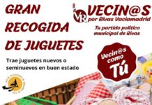 Vecinos por Rivas Vaciamadrid anuncia una recogida solidaria de juguetes y alimentos