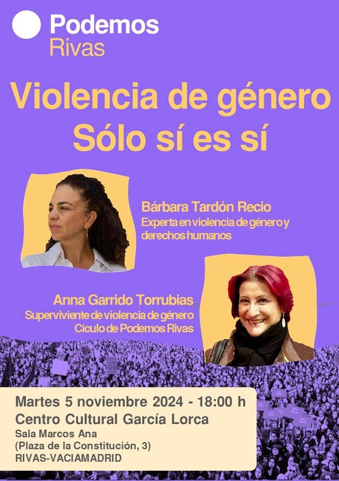 Cartel acto violencia sexual 2024 Podemos Rivas