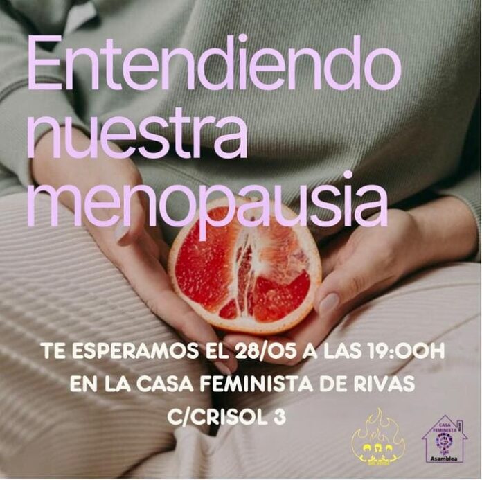 Cartel charla menopausia Asamblea 8M