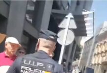 COESPE denuncia malos tratos de la Policía Nacional en una de sus concentraciones en defensa de las pensiones
