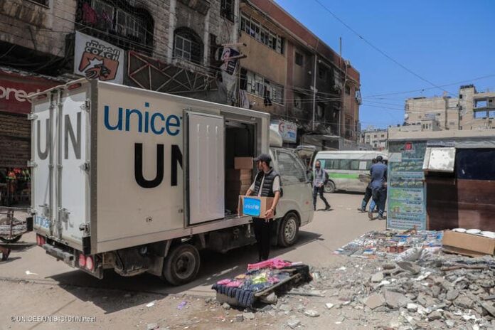 Ayuda alimentarias UNICEF a Gaza