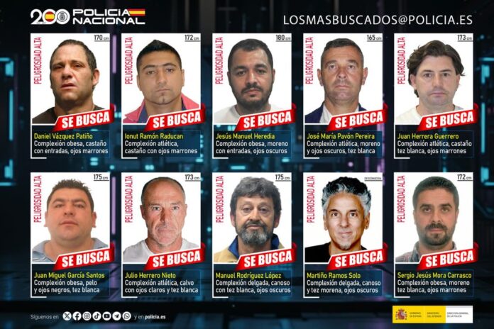 Cartel los 10 fugitivos mas buscados Policia Nacional (1)