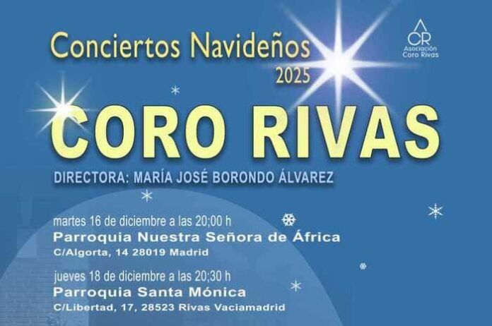 Cartel conciertos navideños 2025 Coro Rivas-1 (1)