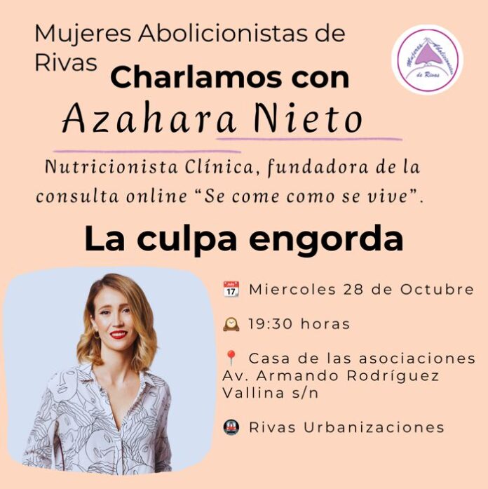 Cartel charla alimentacion mujeres abolicionistas